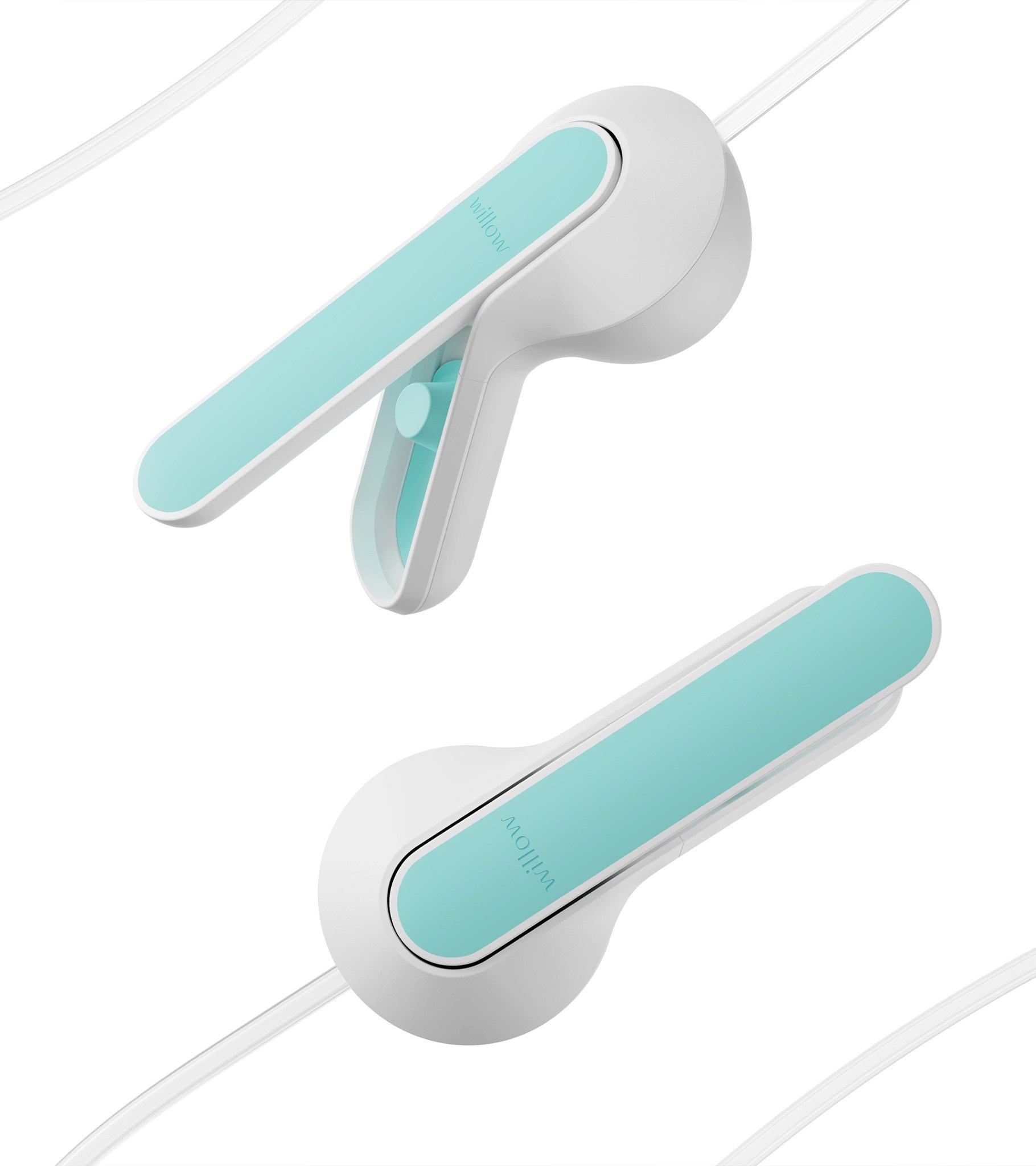 Willow Wave white and mint ergonomic manual pump handle